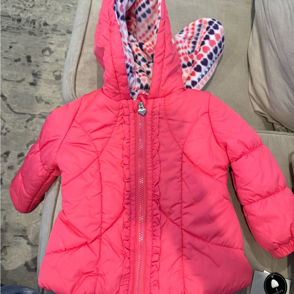 Pink Puffer Jacket with Hood